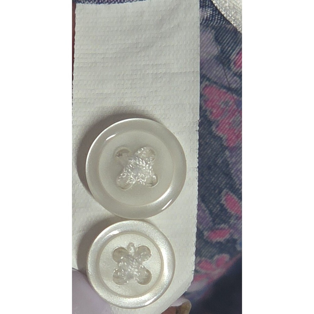 Lands' End Womens Supima Cotton Button Down Shirt 14 Floral Ditsy No Iron Casual - Picture 9 of 10